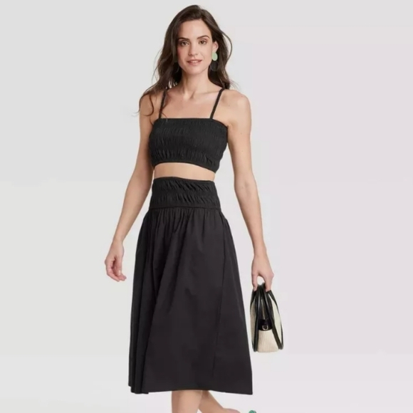 New A New Day Smocked Crop Top Size L - Picture 2 of 8